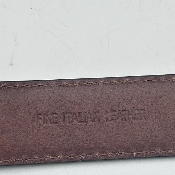 NEW Jos A Bank Dress Belt Mens Size 42 Brown Italian Leather Brass Buckle - Picture 5 of 7